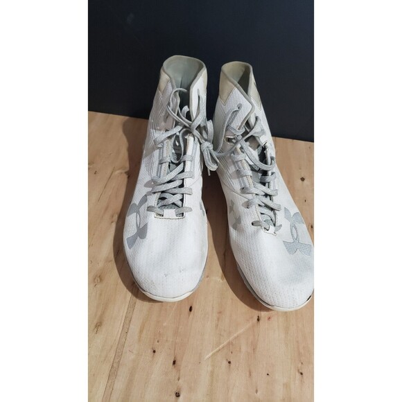 Under Armour UA Hammer Mid MC Men\'s Football Cleats size 13 White/Silver main image 5